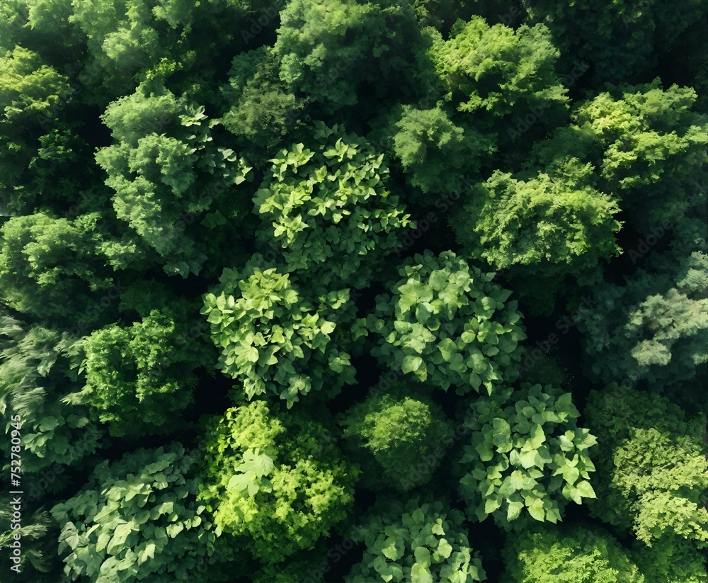 Aerial view of beautiful green forest. Nature and environment concept. Aerial view of the forest