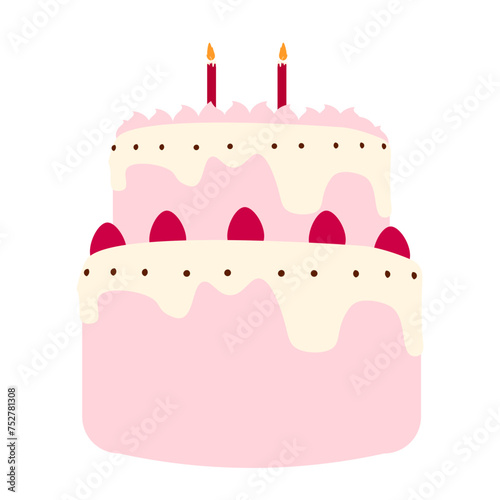 Strawberry Cake With Candles