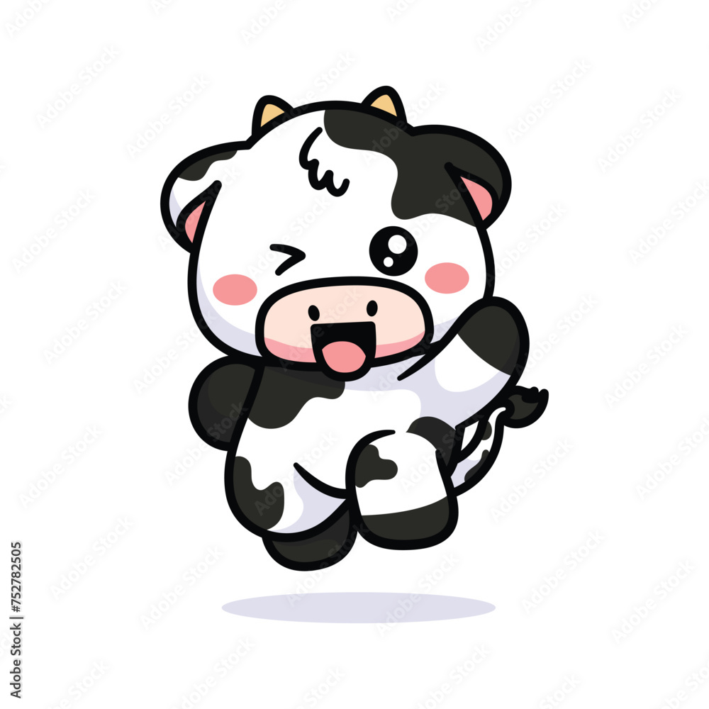 Naklejka premium cute cow character mascot