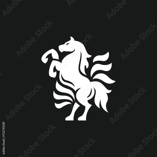 horse logo design heraldic concept