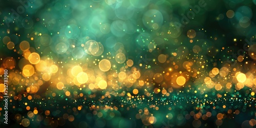 Background: Gold Bokeh with Abstract Blur Bokeh Banner. Generative Ai