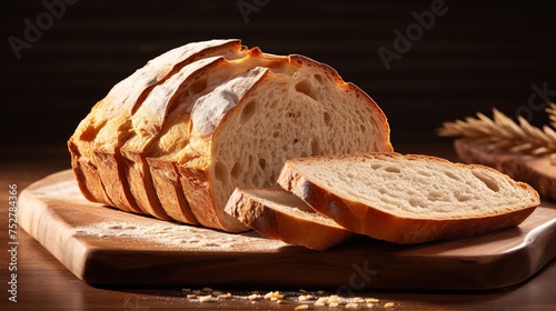 Rustic Comfort: Sliced Sourdough Bread Isolated on White Background