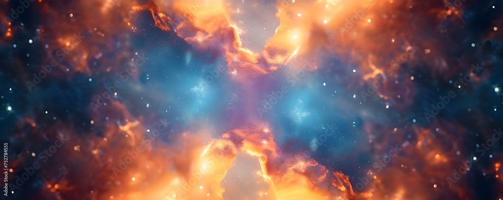 Vibrant cosmic scene depicting the majestic creation of the universe. Concept Cosmic Universe, Vibrant Creation, Majestic Scene, Space Exploration, Colorful Cosmos - obrazy, fototapety, plakaty 