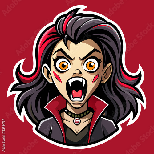 Tshirt sticker of a Scream Queen Vibes Attitude Horror Girl Sticker 