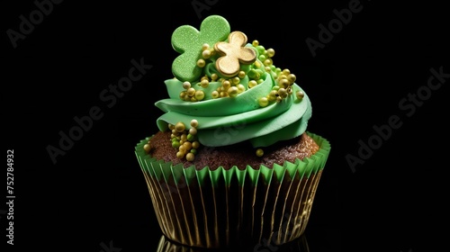 Wallpaper Mural Festive Delight: St. Patrick's Day Cupcake Isolated on White Background Torontodigital.ca