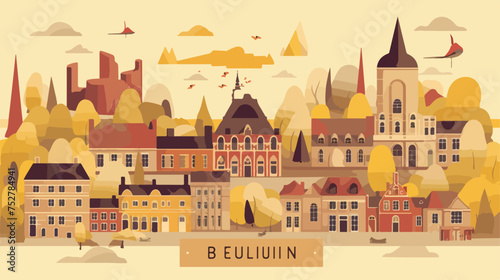 Belgium map flat vector