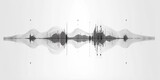 An outline drawing of a sound wave in black and white. Generative Ai