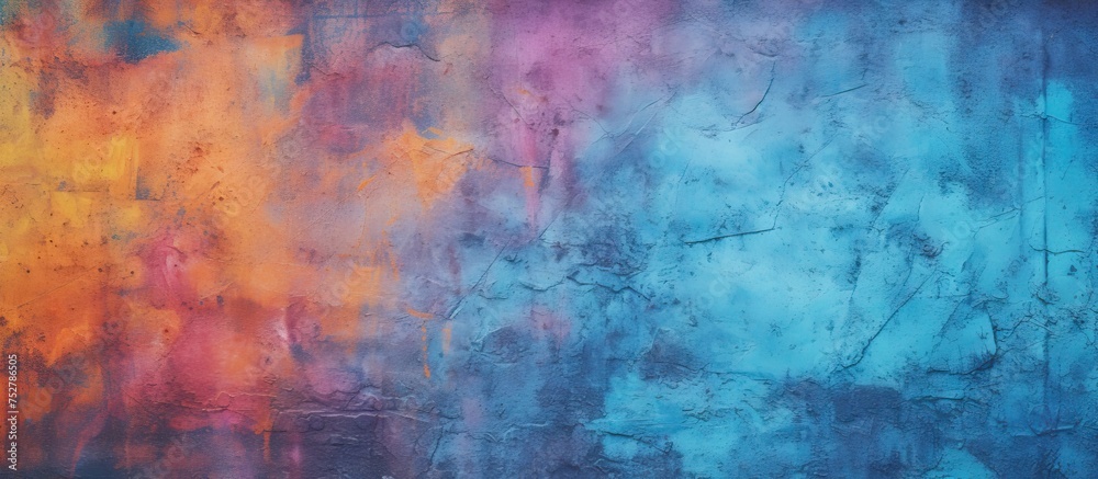 Vibrant Abstract Painting with Dynamic Blue and Orange Tones, Artistic Background Design Vibrant Abstract Painting with Dynamic Blue and Orange Tones, Artistic Background Design