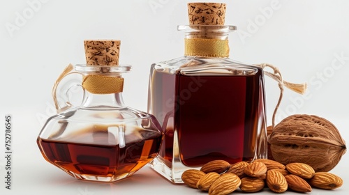 Italian liqueur Amaretto with almonds nuts