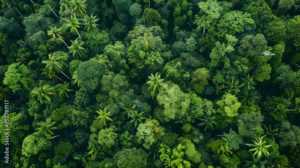 Aerial View of Tropical Rainforest and Grassland, To provide a unique and captivating perspective of the natural beauty of tropical rainforests and