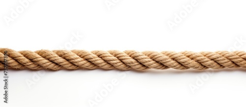 A Frayed Rope with Twists and Knots on a Clean White Background