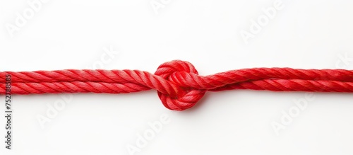 Vibrant Red Rope Isolated on Clean White Background for Creative Design Projects