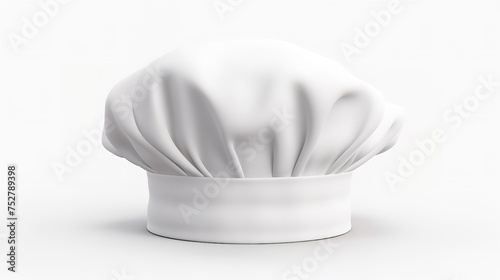 Culinary Elegance: White Chef Hat Isolated on White (8K Ultra)