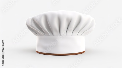 Culinary Elegance: White Chef Hat Isolated on White (8K Ultra)"