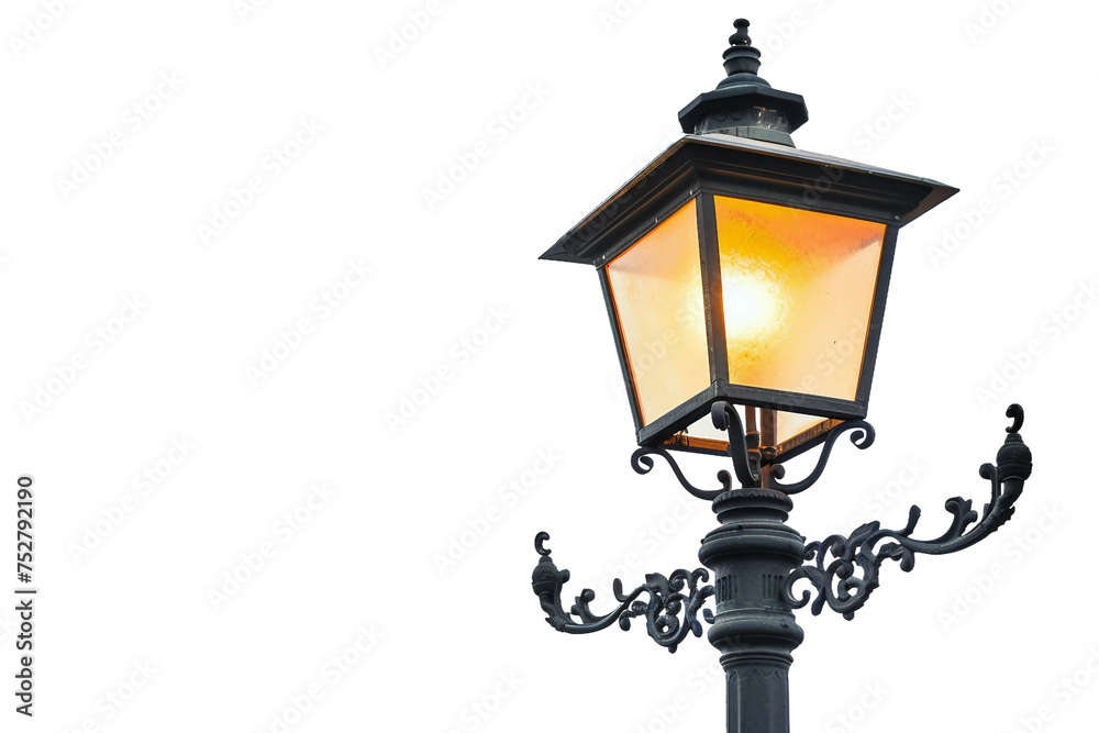 Street Lamp On Transparent Background.