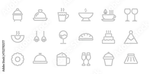 menu restaurant icons set