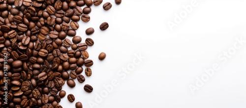 Rich Aroma of Freshly Roasted Coffee Beans on Clean White Background