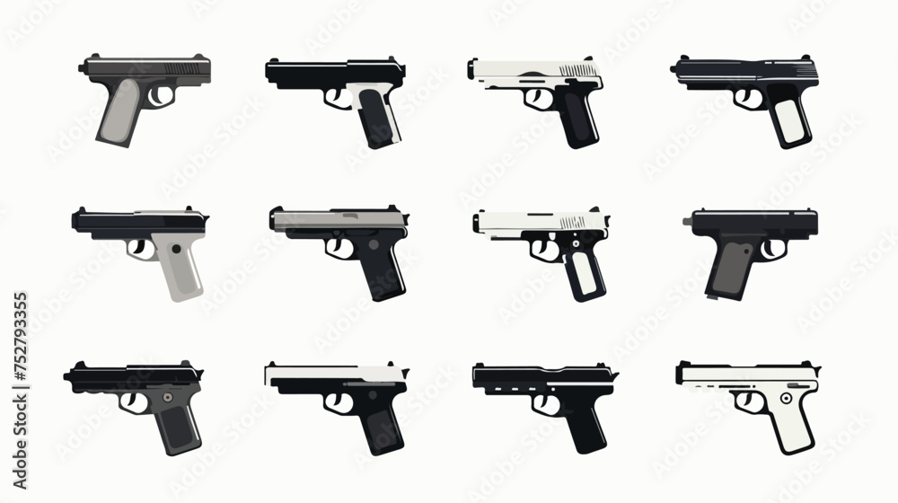 Gun icon logos symbols silhouettes black and white de