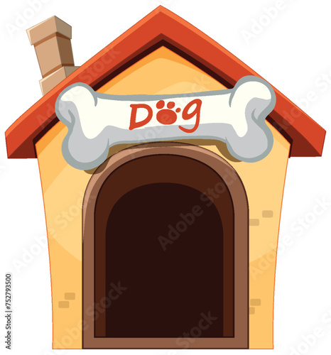 Vector illustration of a cute doghouse