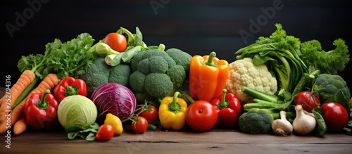 Abundant Array of Fresh Organic Vegetables Including Tomatoes, Broccoli, and Bell Peppers