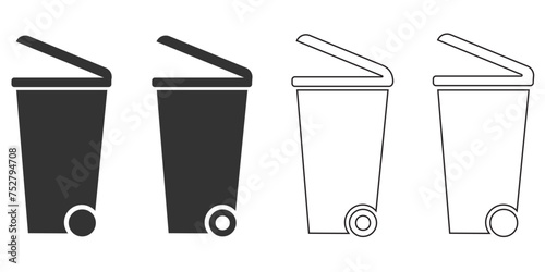 Recycling bin icon. Trash container background symbol vector ilustration.
