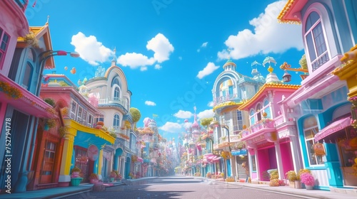 FULL HD 8K 16 9 COTTON CANDY FANTASY TOWN