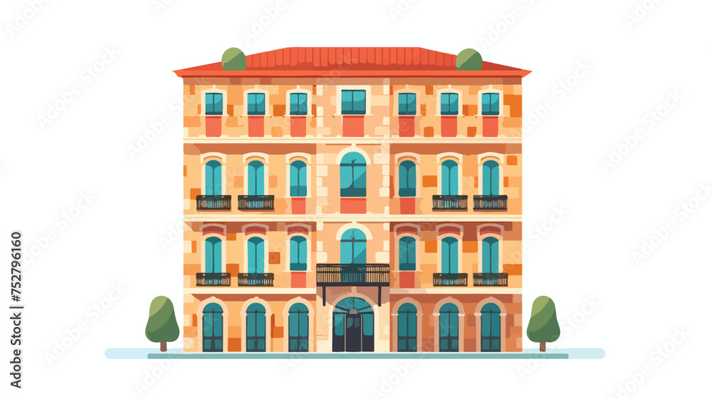 Italian building icon flat vector