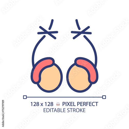 Vasectomy RGB color icon. Male sterilization, birth control methods. Permanent contraception, surgical operation. Isolated vector illustration. Simple filled line drawing. Editable stroke