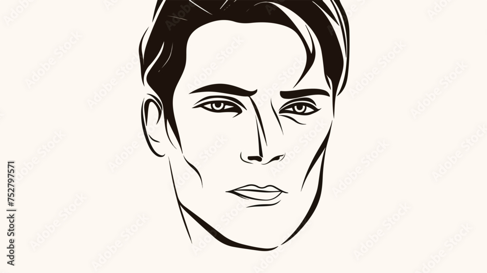 Man portrait one line drawing vector isolated flat vector