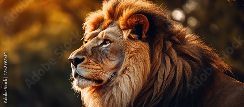 Majestic Lion with a Beautiful Flowing Mane in the African Wilderness
