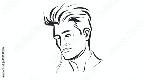 Man portrait one line drawing vector isolated flat vector