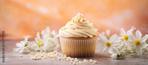 Delicious Cupcake with Tempting White Frosting - Sweet Treat for Indulgence