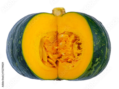 Green pumpkin isolated on white background