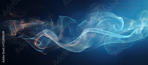 Hazy Blue Smoke Swirls in a Mysterious Dark Background with Subtle Gradient © Ilgun