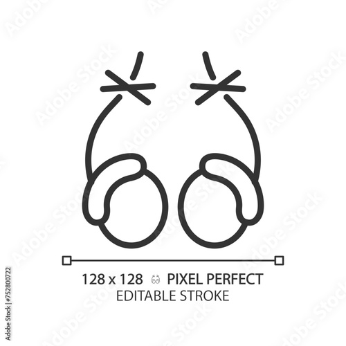 Vasectomy linear icon. Male sterilization, birth control methods. Permanent contraception, surgical operation. Thin line illustration. Contour symbol. Vector outline drawing. Editable stroke