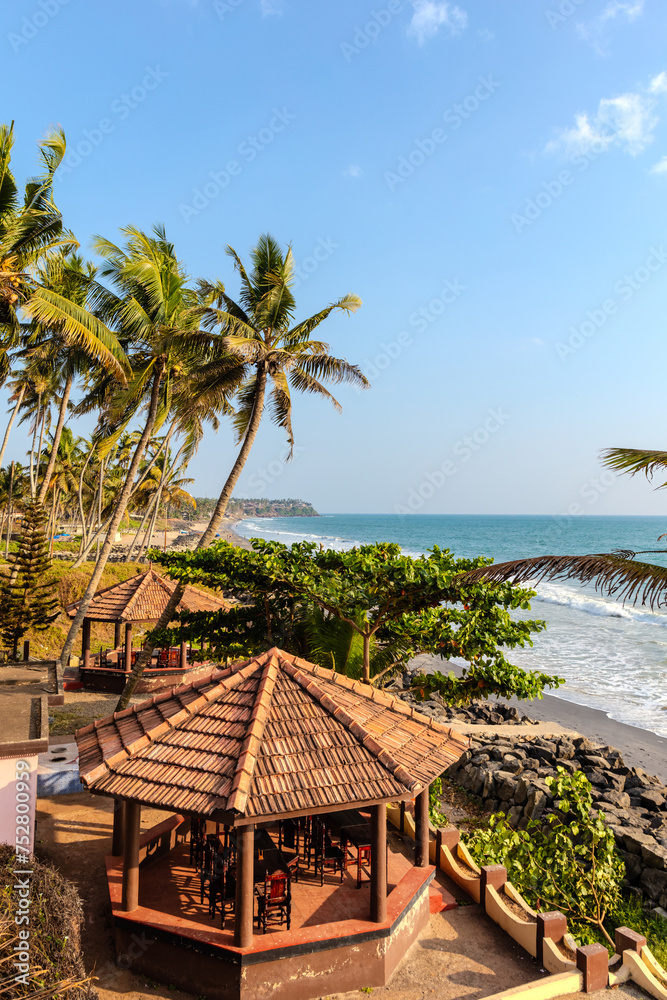 Varkala beach, Kerala, India - obrazy, fototapety, plakaty 