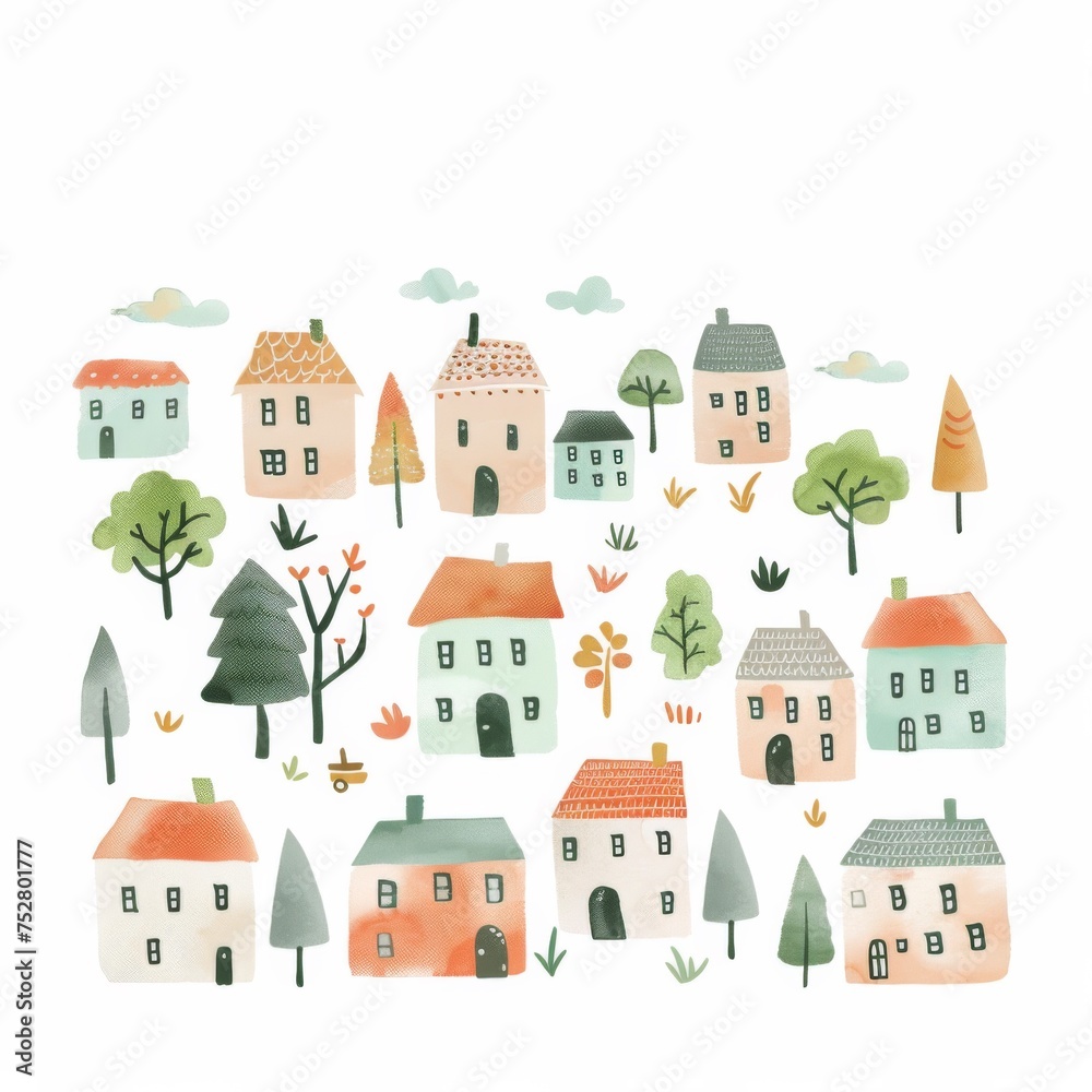 A picture of a bunch of houses and trees