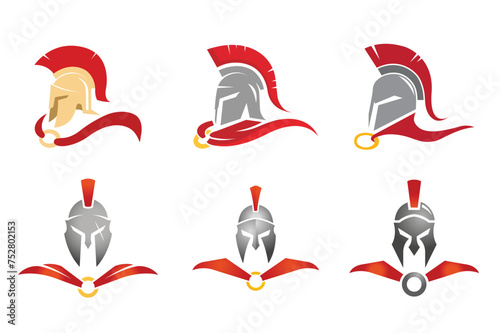 Creative Spartan Helmet Collection Logo Symbol Vector design Illustration