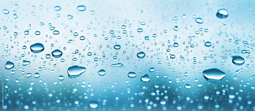 Captivating Water Droplets Glistening on a Glass Window After a Rainstorm