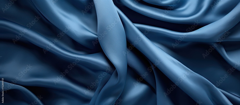 Obraz premium Ethereal Blue Silk Fabric Background with Flowing Texture and Vibrant Color Palette
