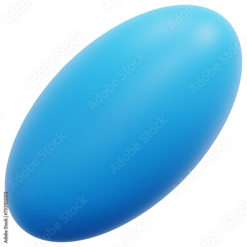 ellipsoid 3d render icon illustration