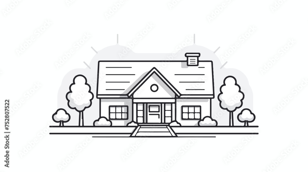 Suburban residential house line icon. linear style si
