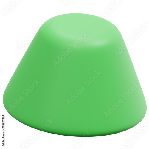 truncated cone 3d render icon illustration