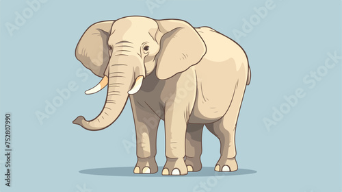 Vector Adorable Cartoon Elephant Isolated On Backgroud