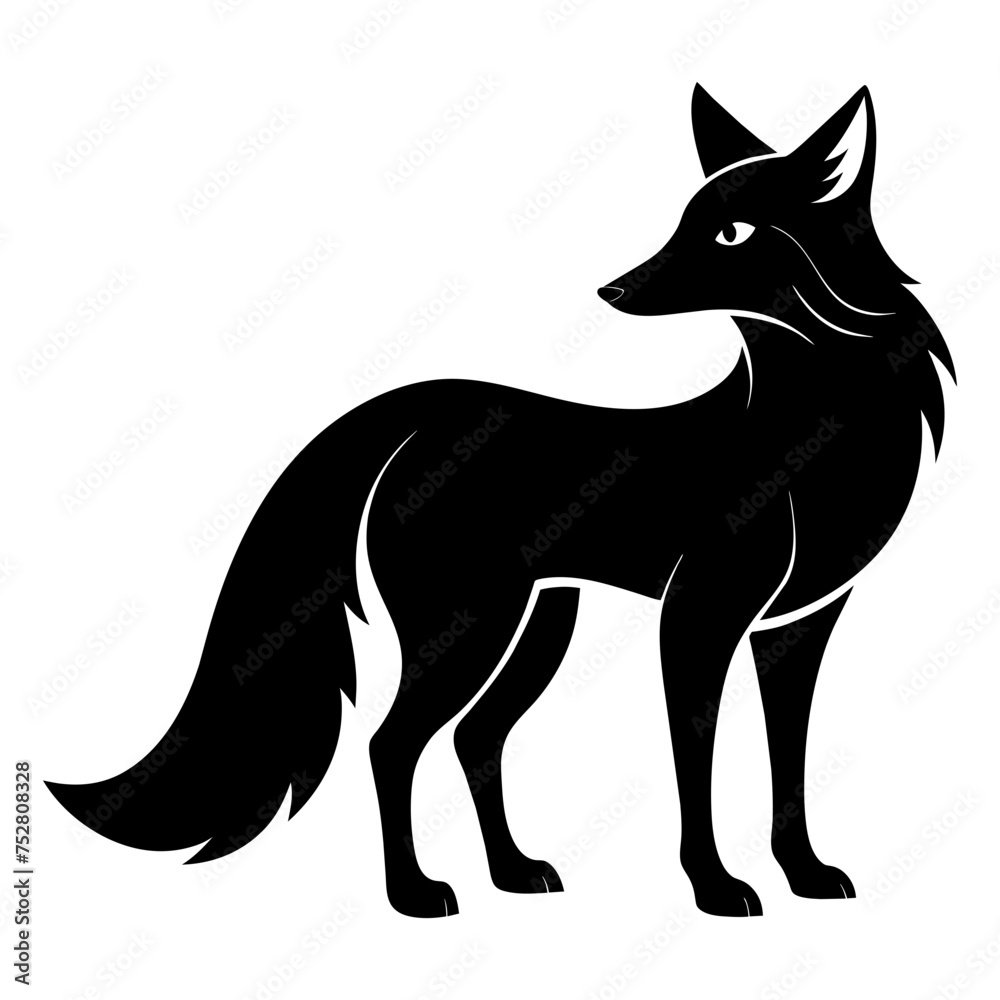 Fox animal wildlife Silhouette vector illustration