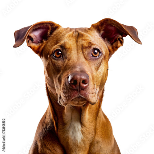 Portrait of a dog  isolated on transparent background.