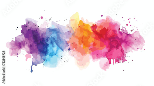 Abstract colorful watercolor on white background. Digital