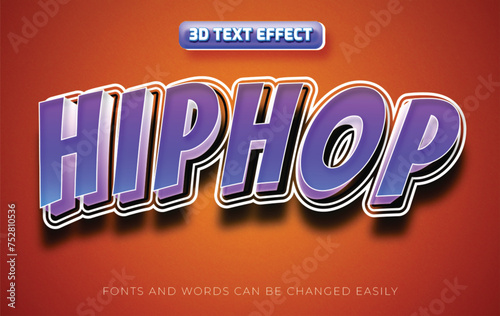 Hiphop music 3d editable text effect style