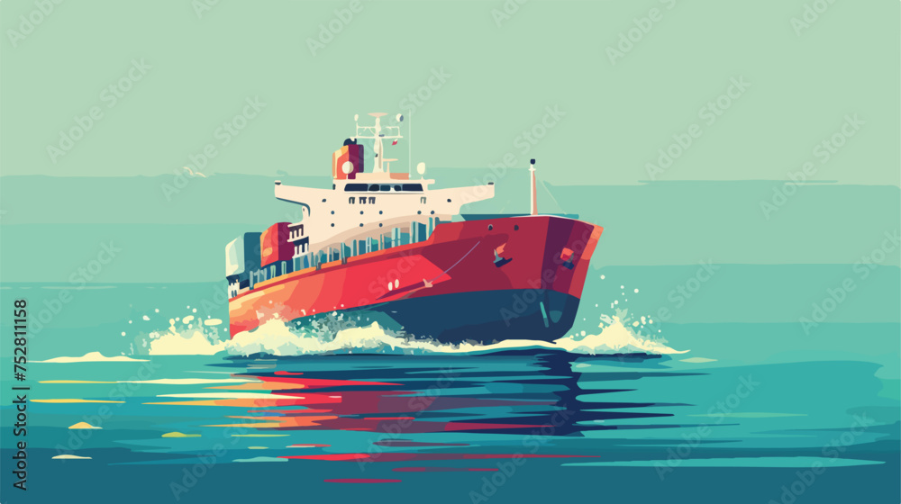 cargo ship vector illustration Flat vector