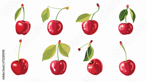 Cherry twin sign flat illustration icon. Flat vector.